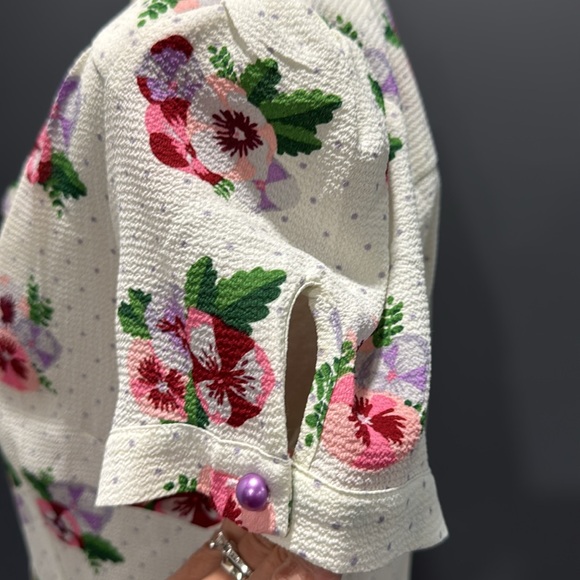 NWT Collectif London Tura Pansy Floral Blouse Top Size XL UK 16 US 12 - Picture 7 of 12